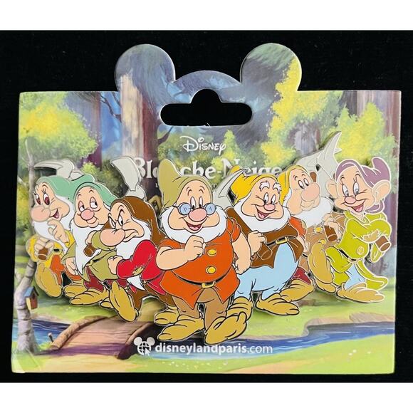 Jumbo DLP Snow White 7 Seven Dwarfs Dopey Grumpy Doc 2023 DLRP Disney Paris Pin - Picture 1 of 1
